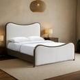 thumbnail image 3 of Meridian Furniture Arvada Beige Linen Textured Fabric Upholstered Queen Bed, 3 of 8