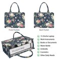 thumbnail image 2 of Large Capacity Tote Bag,Pioneer Flower Floral Print Pattern Handbag Fashion Luxury Tote Bag,15.7"x13"x 5.1" Inches,Laptop Compatible, 2 of 6