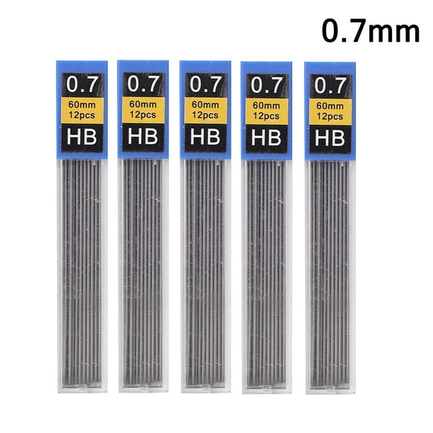 Lápiz mecánico de Metal para dibujo, Juego de lápices HB automáticos con cables, suministros de arte para escritura, oficina y escuela, 0,3/0,5/0,7/0,9/1,3mm