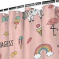 thumbnail image 3 of Pink Unicorn Flamingo Pattern Shower Curtain 84"x72" ,Bathroom Decorative Shower Curtains Set with 12 Hooks,Modern Waterproof Washable Shower Curtain, 3 of 6
