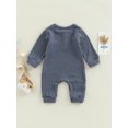 thumbnail image 5 of Unisex Newborn Baby Boy Girl Ribbed Romper 3M 6M 12M 18M Solid Color Knit Jumpsuit Infant Fall Winter One-Piece Outfit, 5 of 9