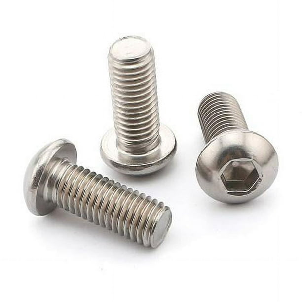 100pcs M5 Pernos de material acero Inoxidable 304 Allen Zócalo de Llave de Tornillos Botón M5x8mm