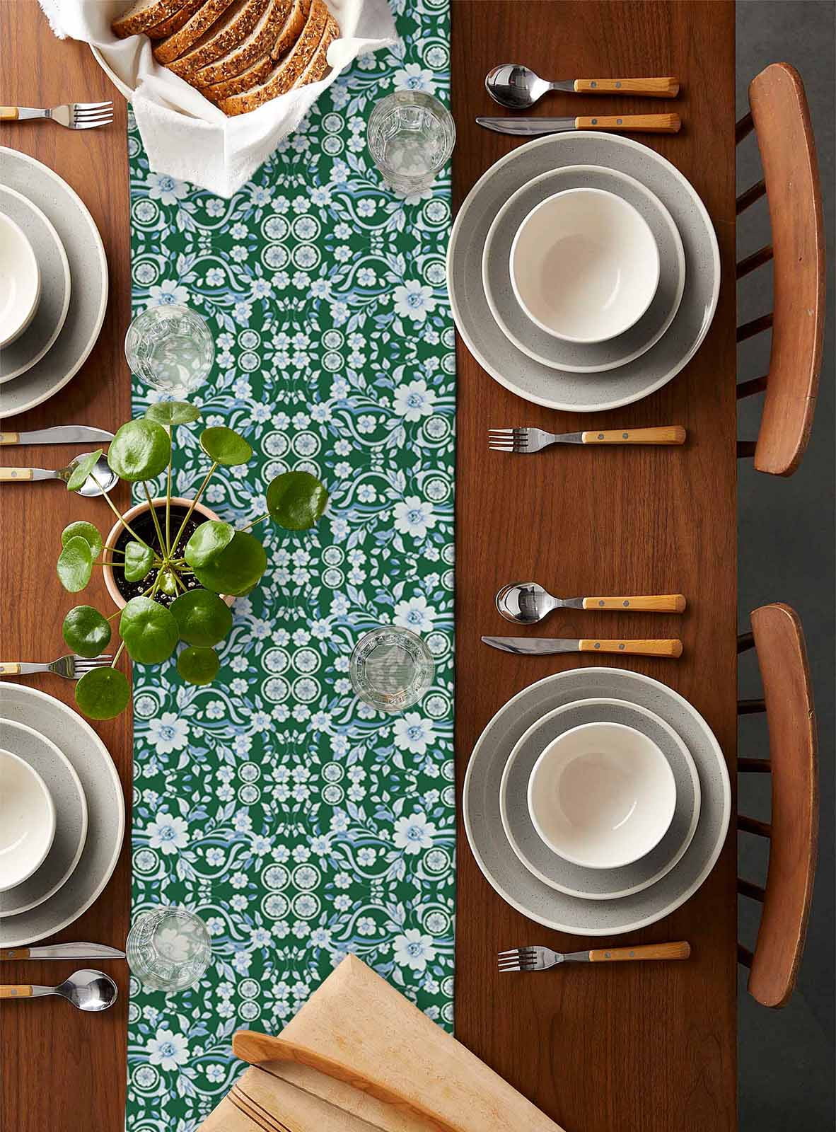 Wild Flowers Watercolor Table Runner – 13x72 Inch Floral Botanical Runner For Spring & Holidays - View #5
