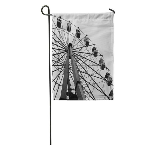 POGLIP Ferris Wheel in Bulvar Deniz Kenari Milli Park Baku Azerbaijan Under View of for and Abstract Garden Flag Decorative Flag House Banner 28x40 inch