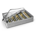thumbnail image 5 of Sorbus Flatware & Utensil Storage Chest - Gray Fabric Box for Organizing Silverware, Cutlery, & Utensils - Zippered Clear Lid & Adjustable Divider, 5 of 6