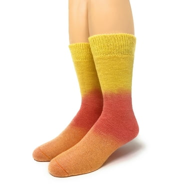 Warrior Alpaca Socks - Tye-Dye Outdoor Crew Socks (Medium, Warm Vibes)