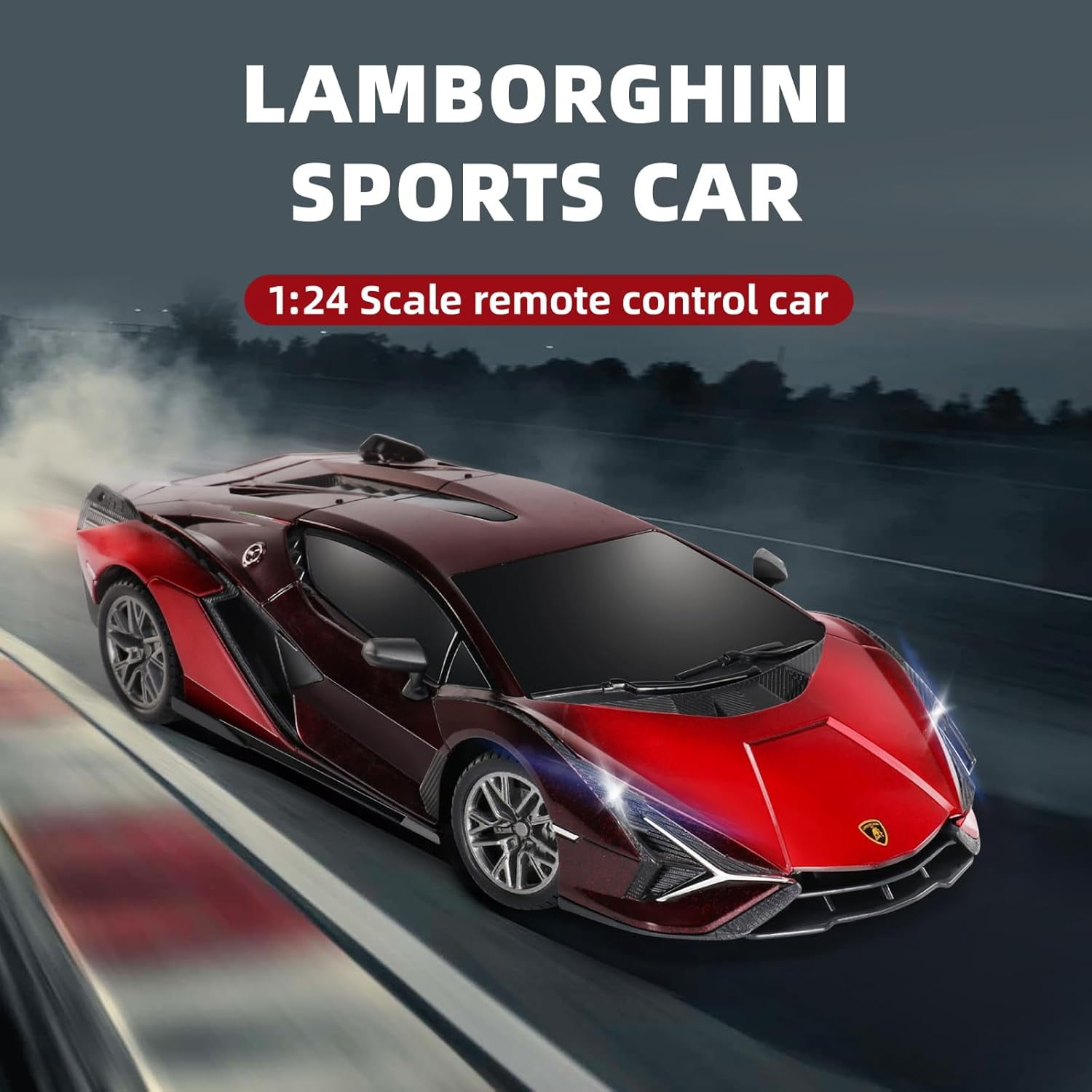 Miebely Lamborghini RC Car - 1:24 Scale Lambo Toy Car 3.7V 500mAh, Sián Fast Remote Control Car for Boys 8-12, Rc Race Car Model Birthday Gifts for Kids Adults Boys Girls Age 6-12 Year Old