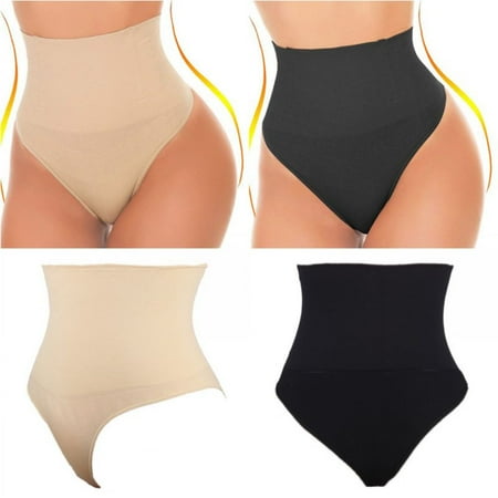 

Pretty Comy 2 Pack Women s High-Waist Seamless Tummy Control Thong Shapewear Panties Girdle Underwear