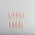thumbnail image 3 of 10 Pieces Fluorescent Halloween Bone Press On Nails for Women Girls,Glossy Long Almond Shaped Gothic Glittery Fake Nails,Holiday Claw Wearing Glue on Nails for Pretend Play Supplies (Pink,M), 3 of 4