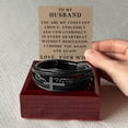 thumbnail image 4 of To My Husband Bracelet Husband Christmas Gifts from Wife Husband Fathers Day Gift In Every Heartbeat Without Hesitation I Choose You Again Valentine's Day Gifts for Him Men Cross Bracelet, 4 of 7