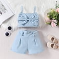 thumbnail image 2 of JSCDRPDWL New Born Baby Girl Clothes Set 0-3 Months Girls 6x Outfits Toddler Birthday Outfit Black T Shirt + Pink Shorts Clothes for 1 Year Old Girl, Blue 12-18 Months, 2 of 8