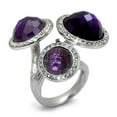 thumbnail image 1 of Alamode LO1512-8 Bague en Laiton Rhodié pour Femmes avec CZ de Qualité AAA en Améthyste - Taille 8, 1 of 1