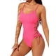 thumbnail image 2 of Traje de Baño de una Pieza para Mujer Traje de Baño de una Pieza con Abertura Alta para Mujer Traje de Baño de una Pieza Rosa S, 2 of 7