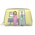 thumbnail image 3 of Bolsa de cosméticos de cuero de moda para mujer, bolsa de maquillaje para enfermeras, accesorios, estuche de artículos de tocador con cremallera de gran capacidad, 3 of 5