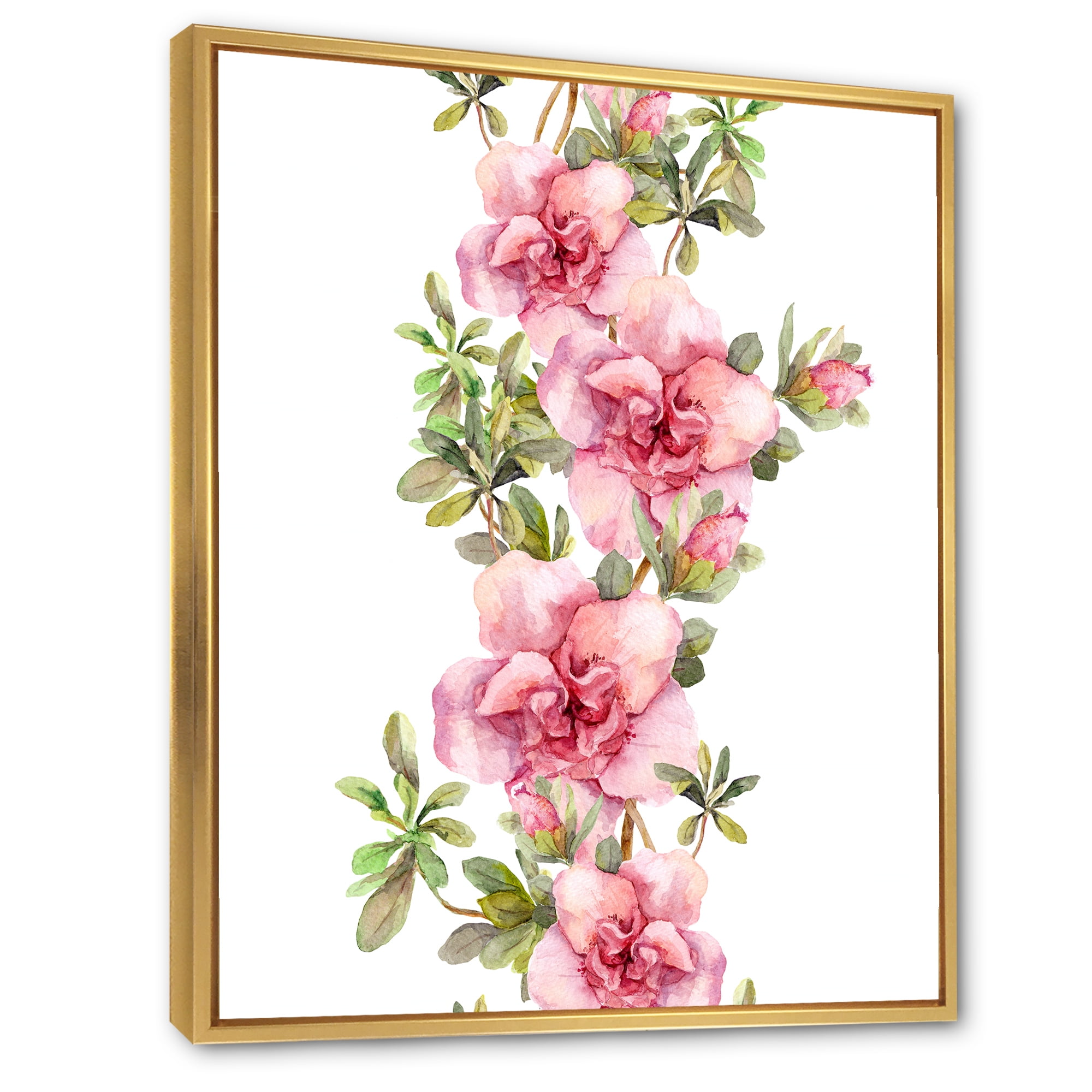 Designart 'Bouquet of Purple and Pink Flowers II' Farmhouse Framed Canvas Wall Art Print