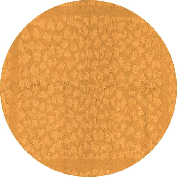 Ahgly Company Indoor Round Abstract Orange Modern Area Rugs, 4' Round