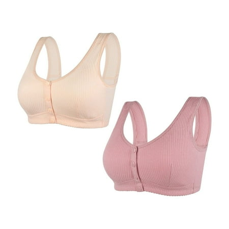 Pavied Nursing Bras Wireless Bras Push Up Bra Womens No Ring Front Close Bra T Back Plus Size Seamless Unlined Bra For Large Bust Front Closure Bras Seamless Bras Hot Pink 5XL
