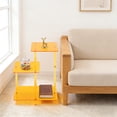 thumbnail image 2 of ToppiJoy 3-Tier Orange Acrylic Side Table, Modern Clear Coffee Table, Stepped Space-Saving End Table for Living Room, Bedroom, Dorms, Apartments (Square), 2 of 18