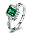 thumbnail image 1 of Classic 1.50 Carat Emerald and Diamond Engagement Ring in White Gold, 1 of 4