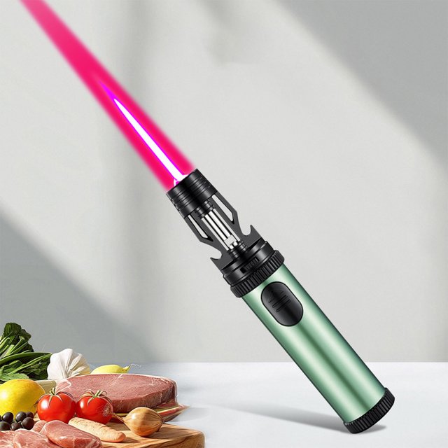 Soplete multifunción de butano, alta llama, cortavientos, con abrebotellas, control de llama ajustable con encendido seguro para niños, tamaño bolsillo, para puros, barbacoa y camping