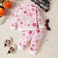 thumbnail image 4 of CONFREE Halloween Clothes Set for Toddler Girl Long Sleeve Cute Ghost Print Sweatshirt Pants 2Pcs Hallowmas Outfit Set Fall Clothing Set, 4 of 8