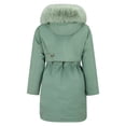 thumbnail image 4 of Women's Mid-Length Parka, Belted Waist Faux Fur Collar Jacket, Thickened Fleece Lined Winter Coat, Casual Winter Outerwear, Plus Size Winter Jacket Green XL, 4 of 8