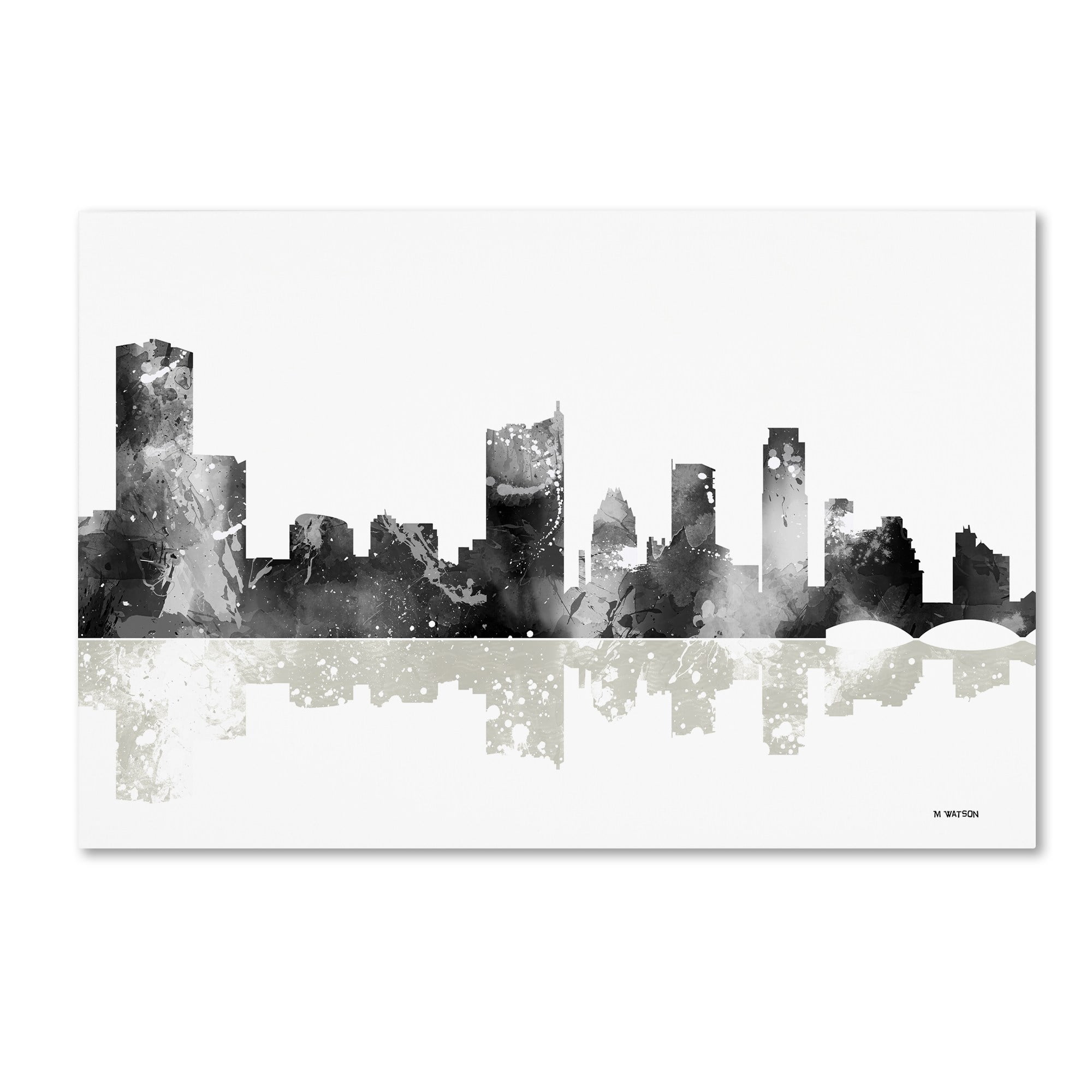 Trademark Fine Art "Austin Texas Skyline BG-1" Canvas Art by Marlene Watson