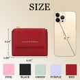 thumbnail image 2 of Fashion Small Wallet Bifold Wallet Zipper Pocket Cash Card ID Window Coin Purse for Women Girls (RED), 2 of 5