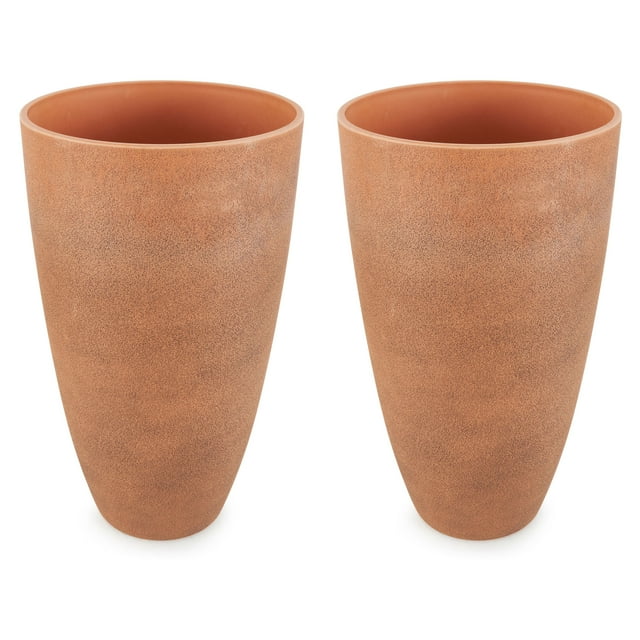 Algreen 43729 Acerra Pot de Jardinière en Composite Recyclé Résistant aux Intempéries (Lot de 2)