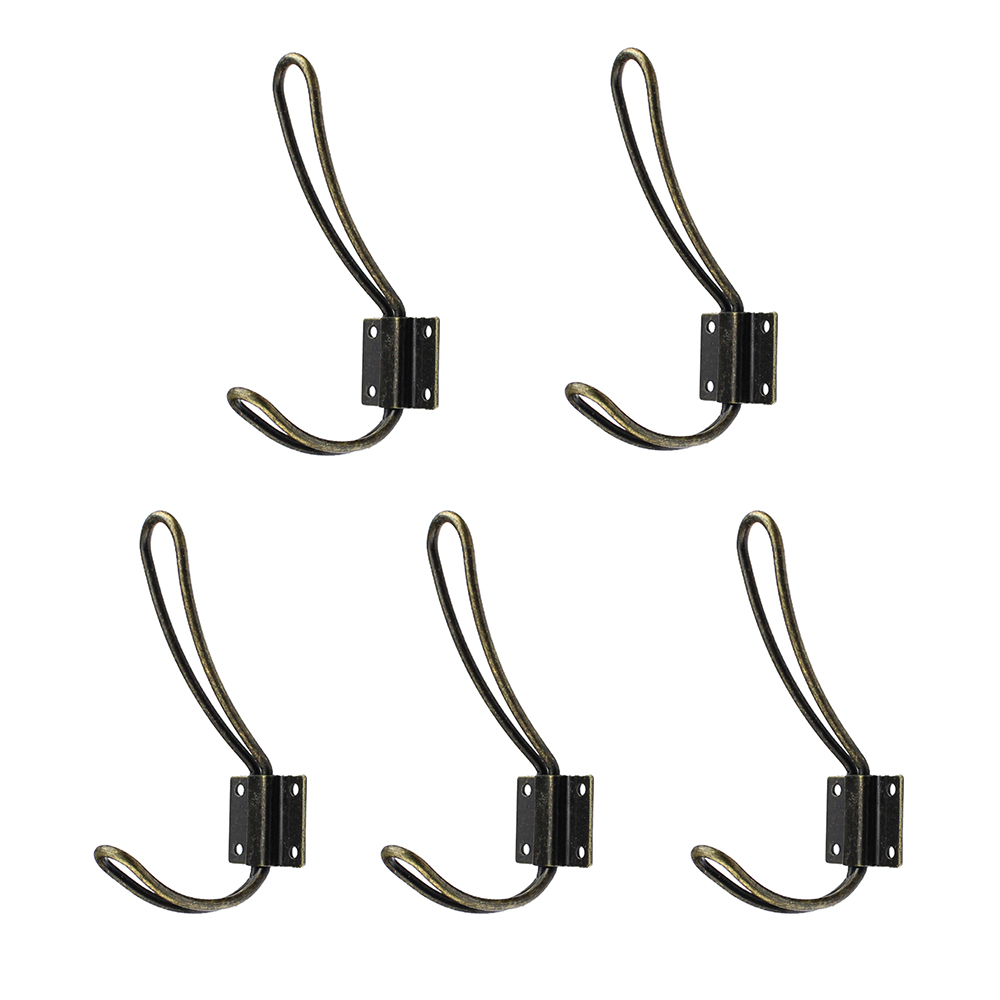 ALLOMN 5 Pack Farmhouse Hooks ,Black Decorative Wall Mounted Rustic