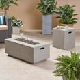 thumbnail image 4 of Leo Outdoor 40 Inch Light Weight Concrete Rectangle Gas Burning Fire Pit, Light Gray, 4 of 12