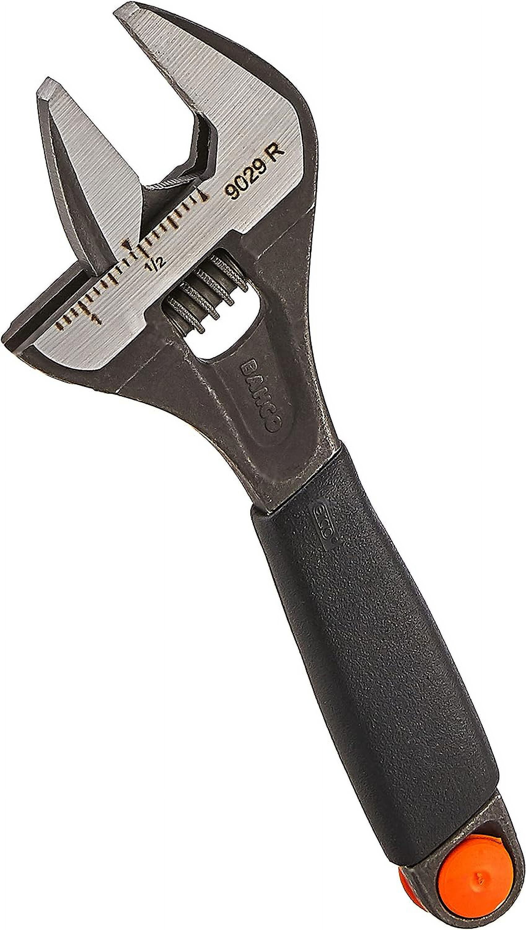 6" BAHCO® Ergo™ Big Mouth Adjustable Wrench, Black Phosphate Finish & Wider Cushioned Grip Handle. Extra Wide Opening, Slim Head, Tapered Jaws & Measurement Scale On Head. Williams® # BAH9029RUS