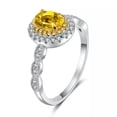 thumbnail image 2 of 3ct Oval Cut Yellow Topaz White CZ Band Women's 925 Silver Wedding Ring Sz 4-9.5, 2 of 6