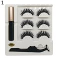 thumbnail image 4 of 3Pairs Magnetic 3D False Eyelashes Liquid Eyeliner Tweezers Lashes Extension Kit, 4 of 10