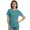 Aqua, variant on Womens Tops Short/Long Sleeve T-Shirts Fitted Crewneck Tee