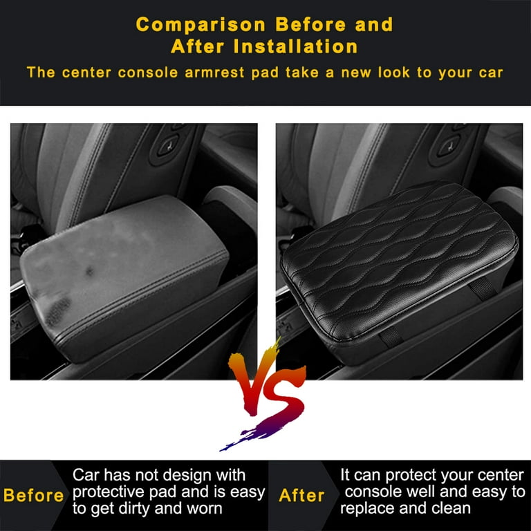 1 pcs Auto Center Console Cover Pad Universal Fit for SUV/ Truck/ Car, Waterproof  Car Armrest Seat Box Cover, Leather Auto Armrest Cover 
