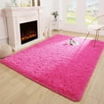 thumbnail image 2 of Arogan Modern Soft Fluffy Carpet for Living Room, Bedroom and Children's Room,Hot Pink, 5'x8 '., 2 of 7