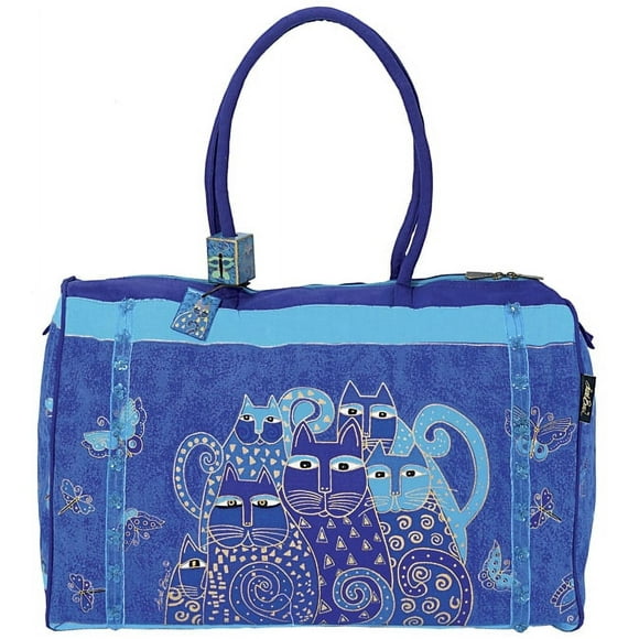 Laurel Burch Travel Bag 21"X9"X14"-Indigo Cats LB414