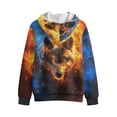 thumbnail image 5 of Uorisanigo Fire Wolf Hoodie Sweatshirt for Boys and Girls Casual Full Zip Hoodies Long Sleeve Hooded Lightweight Jacket with Pockets Athletic Tops Outerwear, 5 of 8