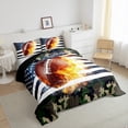 thumbnail image 3 of Camouflage Comforter Set , American Football Quilted Duvet Twin Size, Sports Games Bedding Set Teens Adult Bedroom, USA Federations Stars Down Comforter 2 Piece with 1 Pillow Case, 3 of 6