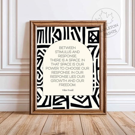Viktor Frankl Quote Psychology Wall Art Inspirational, Unframed Paper Poster 8x10in