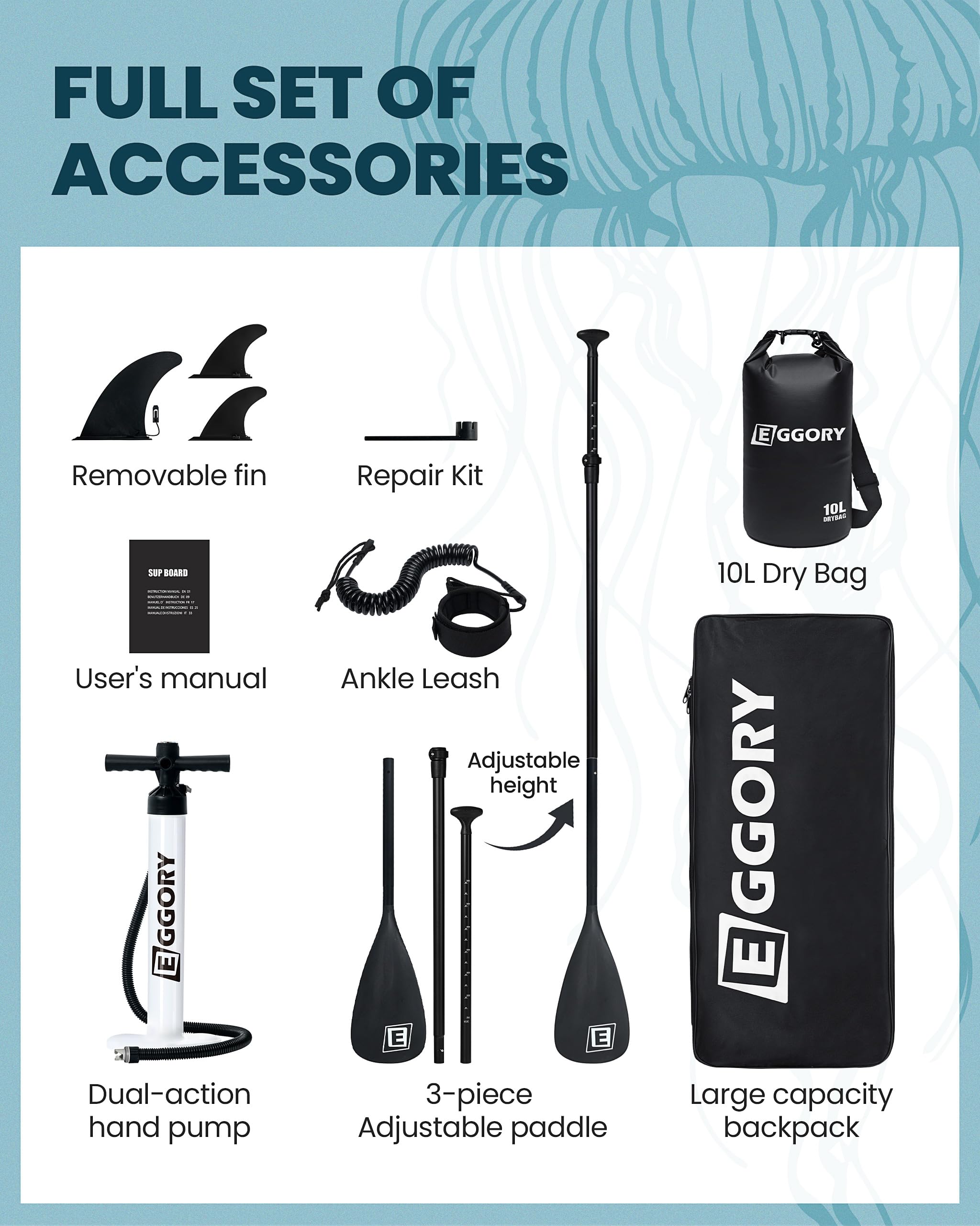 Eggory 11-Foot Inflatable Paddle Board With Accessories photo 7