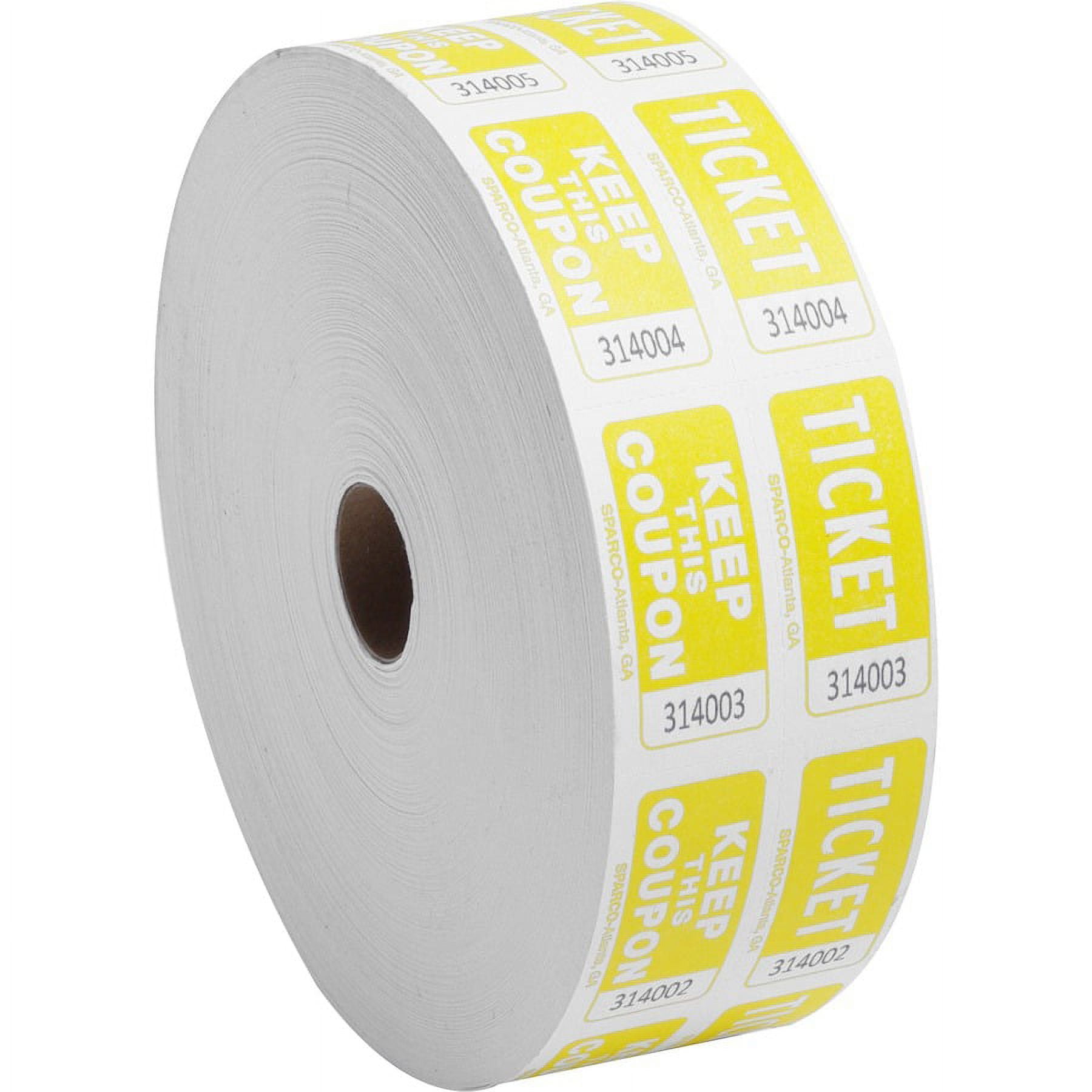 Sparco Roll Tickets - Yellow - 2000/Roll | Bundle of 2 Rolls