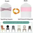 thumbnail image 3 of 5PCS Sequin Chair Sashes Stretch Chair Bands Spandex Polyester Bows for Party Hotel Wedding Banquets Decoration , Rose Gold, 3 of 8