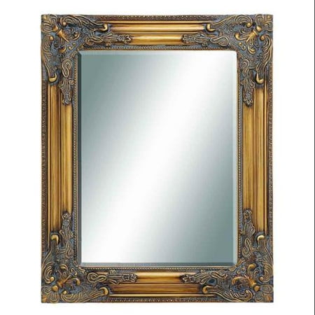 Woodland Import 92756 Beveled Mirror with Intricate Baroque Style Carved accents
