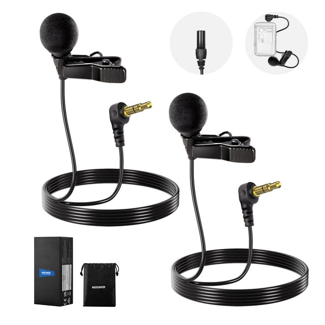 Micrófono Lavalier NEEWER mini ø4 mm (paquete de 2) con cable de 1,5 m