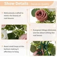thumbnail image 5 of Flower Candle Rings for Centerpieces: 13.4 Inch Artificial Rose Wreath for Wedding Party Christmas - Dusty Rose & White Wreaths for Spring Summer Front Door Porch Table Decor 2 Pcs, 5 of 14