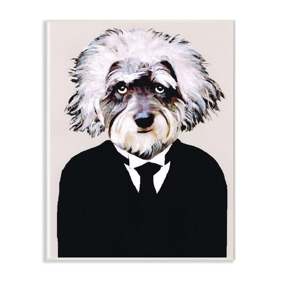 The Stupell Home Decor Collection Einstein Dog In A Suit Wall Plaque Art
