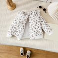 thumbnail image 2 of Vdoaml Girls Floral Quilted Padded Jacket Kids Lace Doll Collar Button Casual Coat Children Winter Warm Outerwear 18-24 Months White, 2 of 5