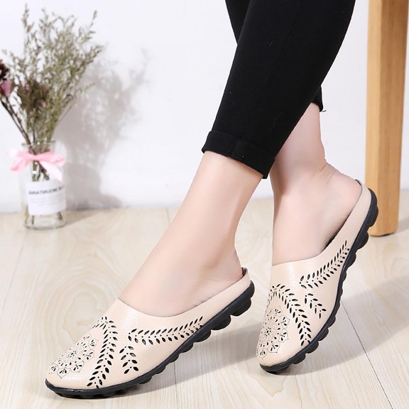 OKBOP flat walking sandals Slip-On High Arch Closed Toe Slide Flat Heel Slip-Resistant Arch Support walking sandals Flatform
